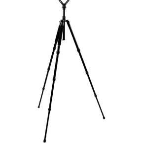 HUNTPAL 17"-61" Shooting Stick Hunting Tripod Stand Gun Rifle Crossbow Shooting Rest with Center Column & Detachable Adjustable Leg, Aluminum 3-N-1 Shooting Monopod Bipod Tripod with Carry Bag