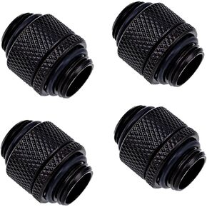 Alphacool 4-Pack Eiszapfen G1/4" Male to Male 10mm Extender Fitting, Rotary, White, Desktop-Computer Liquid Cooling Connector Fitting