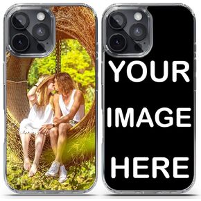 MUNDAZE Custom Phone Case for iPhone 16 15 14 13 12 11 Pro Max XR Xs 6 7 8 Plus SE 2nd Gen, Personalized Picture Photo Case - Shockproof Heavy Duty Protective Cover Clear