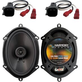 Harmony Audio HA-R68 Compatible with 2001-2012 Ford Escape New Front Door Replacement 225W Speakers and HA-725600 Speaker Replacement Harness