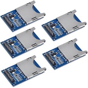 Oiyagai 5Pcs SD Card Module Slot Socket Reader Reading Writing Sensor Shield Module for Arduino Write SD Card Slot Socket Reader ARM MCU Control Board 3.3V 5V Programable