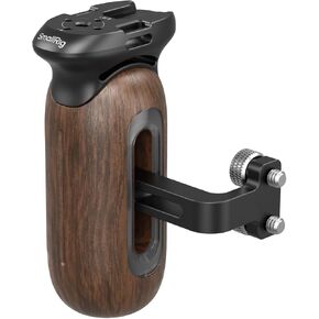 SmallRig Wooden Side Handle for Camera Cages with 1/4"-20 Threaded Holes, Left or Right Side Ergonomic Handgrip, 28mm / 1.1in Vertical Adjustment, 15kg / 33.1lb Load Capacity