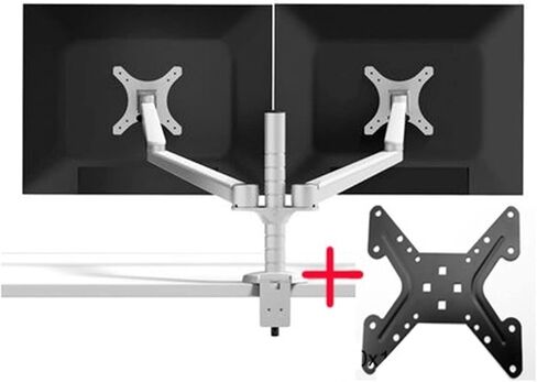 Aluminum OA-4S 10-27" Double Arm Dual Screen Desktop Mount Monitor Table Stand Pad Desk Mount Stand Monitor Bracket Shelf(OA-4S-L) in Saudi Arabia
