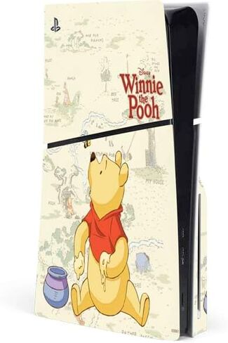 Skinit Decal Gaming Skin Compatible with PS5 Slim Disk Console - Officially Licensed Disney Winnie The Pooh Hundred Acre Wood Design in Saudi Arabia