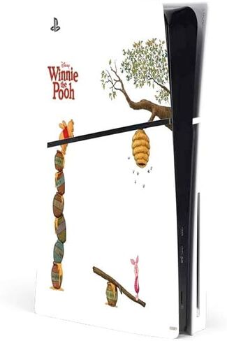 Skinit Decal Gaming Skin Compatible with PS5 Slim Disk Console - Officially Licensed Disney Winnie The Pooh Hundred Acre Wood Design in Saudi Arabia