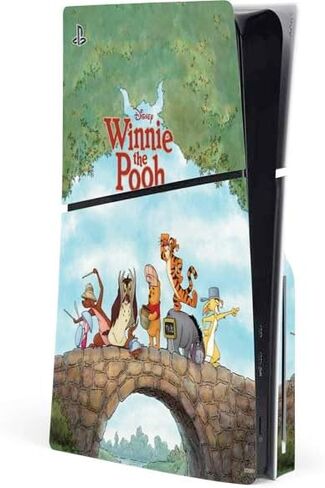 Skinit Decal Gaming Skin Compatible with PS5 Slim Disk Console - Officially Licensed Disney Winnie The Pooh Hundred Acre Wood Design in Saudi Arabia