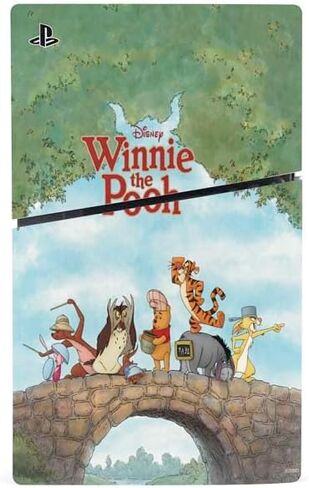 Skinit Decal Gaming Skin Compatible with PS5 Slim Disk Console - Officially Licensed Disney Winnie The Pooh Hundred Acre Wood Design in Saudi Arabia