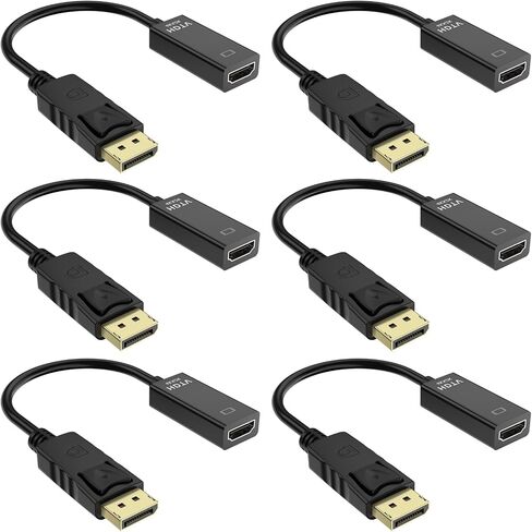 4K DisplayPort to HDMI Adapter, 1PCS Gold-Plated Uni-Directional DisplayPort PC to HDMI Screen Converter (Male to Female), Supports 3840x2160@30Hz in Saudi Arabia