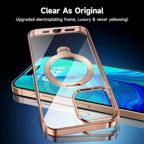 [Tri-shield Protection] بالنسبة لحالة iPhone 16 Pro Max مع حامل تدور بزاوية 360 درجة متوافقًا مع Magsafe [حلقة CD المغناطيسية] [حامي عدسة الشاشة والكاميرا] لا يصنع الصدمات أبدًا ، Gold-6.9 Desert-6.9 ". in Saudi Arabia