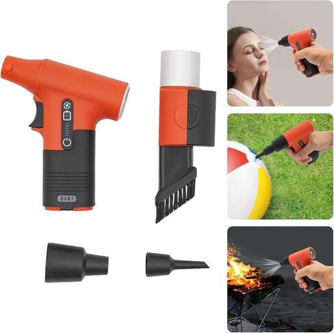 Duster Air Electric ، 150W 13000 دورة في الدقيقة هواء مضغوط هواء قابل لإعادة الشحن المنفاخ للهواء البطيء خطوة صغيرة منظف كهربائي صغير لوحة المفاتيح كمبيوتر عميق تنظيف مرتبة التضخم في المنزل (رمادي) in Kuwait
