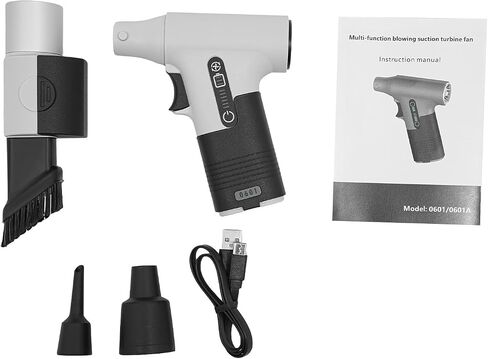 Electric Air Duster, 150W 13000RPM Compressed Air Duster Rechargeable Cordless Air Blower Stepless Speed Tiny Electric Cleaner for Keyboard PC Deep Cleaning Air Mattress Inflation Car Home (Grey) in Saudi Arabia