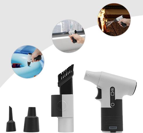 Electric Air Duster, 150W 13000RPM Compressed Air Duster Rechargeable Cordless Air Blower Stepless Speed Tiny Electric Cleaner for Keyboard PC Deep Cleaning Air Mattress Inflation Car Home (Grey) in Saudi Arabia