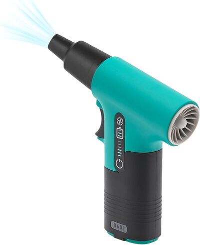 Duster Air Electric ، 150W 13000 دورة في الدقيقة هواء مضغوط هواء قابل لإعادة الشحن المنفاخ للهواء البطيء خطوة صغيرة منظف كهربائي صغير لوحة المفاتيح كمبيوتر عميق تنظيف مرتبة التضخم في المنزل (رمادي) in Kuwait
