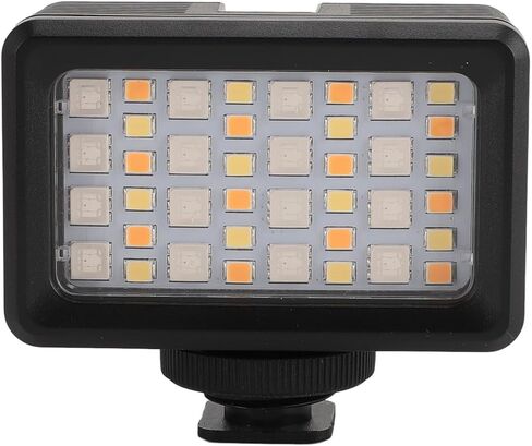 LED Camera Light Waterproof, RGB Video Light with 40m Depth, for Live Streaming Photography, 3 Light Modes, 40 LED Beads, 120° Beam Angle, with 1/4in Adapter in Saudi Arabia