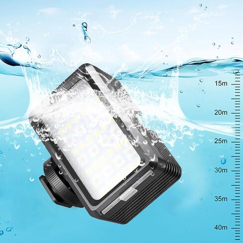 LED Camera Light Waterproof, RGB Video Light with 40m Depth, for Live Streaming Photography, 3 Light Modes, 40 LED Beads, 120° Beam Angle, with 1/4in Adapter in Saudi Arabia