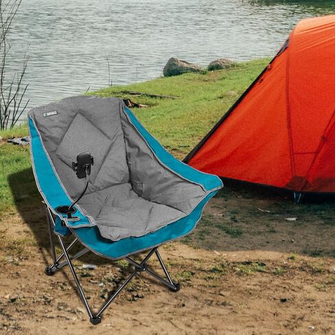CAMPHILL Folding Camping Chair,Portable Camping Chair with 2 Cup Holders, Carry Bag Included, Collapsible Chair for Camping, Tailgates, Beach, and Sports in Kuwait