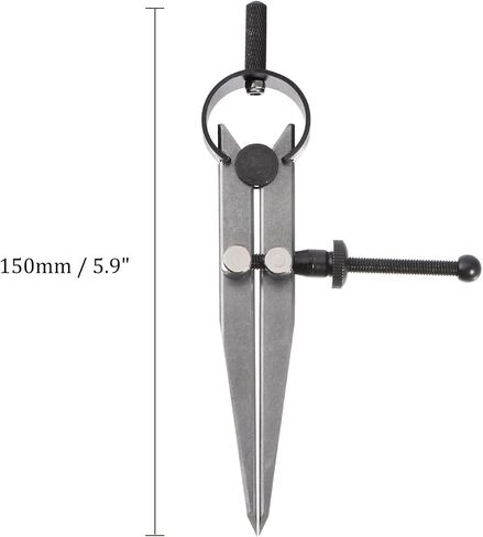 Spring Joint Caliper - [8 Inch] Carbon Steel Spring Divider Caliper with Solid Nut for Metalworking Drawing Use, Flat Leg in Saudi Arabia