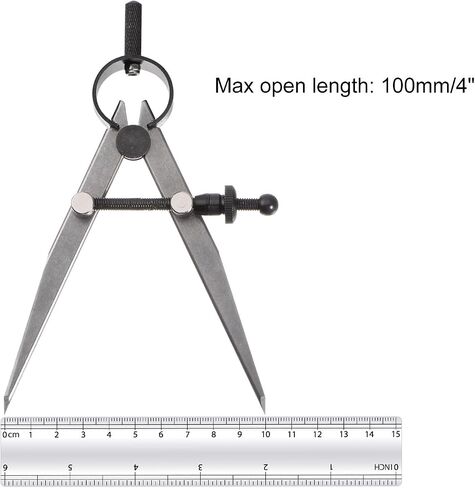 Spring Joint Caliper - [8 Inch] Carbon Steel Spring Divider Caliper with Solid Nut for Metalworking Drawing Use, Flat Leg in Saudi Arabia