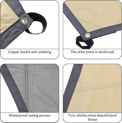 16x16 ft Large Camping Tarp Waterproof Hammock Rain Fly Camping Awning Sun Shelter (Without Pole) (Black) in Kuwait