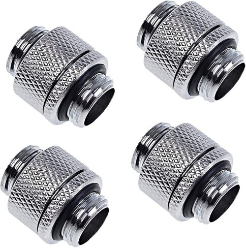 Alphacool 4-Pack Eiszapfen G1/4" Male to Male 10mm Extender Fitting, Rotary, White, Desktop-Computer Liquid Cooling Connector Fitting in Kuwait