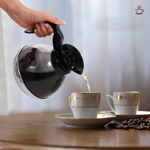 1.2QT Coffee Maker Pot Replacement, Universal Coffee Maker Pot with Handle & Tight Fit Spout, Coffee Glass Carafe Compatible with Various Coffee Machine in Saudi Arabia