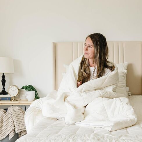 Woolino Premium Australian Wool Duvet Insert Bed Comforter, Mid-Weight Wool Comforter, Organic Cotton Shell, Machine Washable, Crib Size in Saudi Arabia