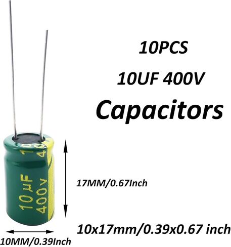 YUNGUI 10pcs 400V 68uF Capacitor,Electrolytic Capacitors 400V,68uF Aluminum Capacitors High Frequency Industrial Electrical Capacitors for DIY Soldering Electronic Projects 18x25MM in Saudi Arabia
