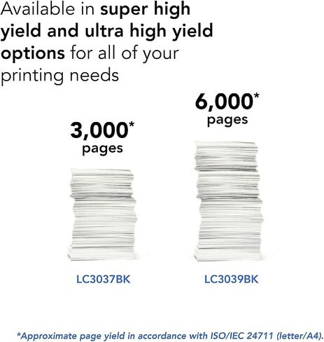 Brother Genuine LC3037Y, Single Pack Super High-Yield Yellow INKvestment Tank Ink Cartridge, Page Yield Up to 1,500 Pages, LC3037 in Saudi Arabia