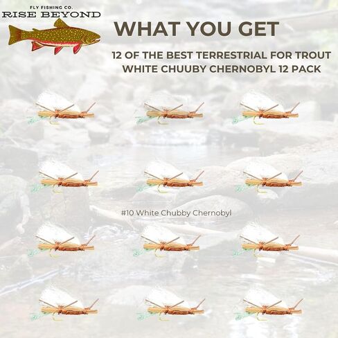 يطير Chubby Chernobyl Hopper من Rise Beyond Fly Fishing - الذباب الأرضي لصيد الأسماك - ذباب النطاط الصيفي - ذباب قطب النطاط in Kuwait