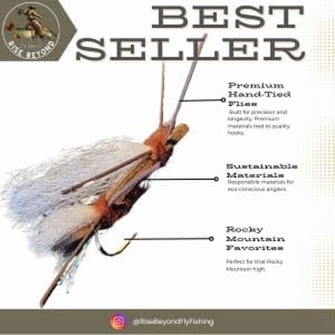 يطير Chubby Chernobyl Hopper من Rise Beyond Fly Fishing - الذباب الأرضي لصيد الأسماك - ذباب النطاط الصيفي - ذباب قطب النطاط in Kuwait