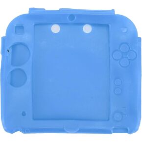 Portable Game Console Silicone Cover, Scratch with Screen Protector, for 2DS Controller with Tactile Grip, Easy to Carry and Store (Blue)