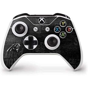 Skinit Decal Gaming Skin Compatible with Xbox One S Controller - Officially Licensed NFL Carolina Panthers Black & White Design