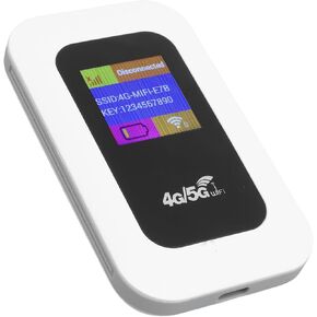 Pocket WiFi, 300Mbps High Speed 4G 5G Portable WiFi Hotspot with 2100mAh Battery and SIM Card Slot for Travel Camping and Outdoor Internet Access