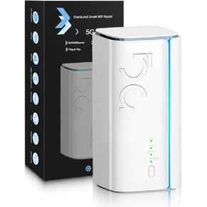 5G CPE Router with SIM Card Slot, NSA SA WiFi 6 5G Router Dual Band Cellular Modem for Home Office Indoor Wireless Internet