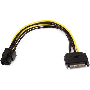 Monoprice 8inch SATA 15pin to 6pin PCI Express Card Power Cable [Electronics]