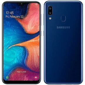 Samsung Galaxy A20 32GB A205G/DS 6.4" HD+ 4,000mAh Battery LTE Factory Unlocked GSM Smartphone (International Version, No Warranty) (Deep Blue) Renewed