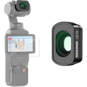 NEEWER 112° FOV 0.72X Wide Angle Lens Compatible with DJI Osmo Pocket 3 Creator Combo Accessories, Magnetic Multicoated Aspherical Action Camera Lens with Metal Frame, 1x Screen Protector, LS-70