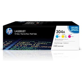 HP 304A Cyan, Magenta, Yellow Toner Cartridges (3-pack) | Works with HP Color LaserJet CM2320 MFP, HP Color LaserJet CP2025 Series | CF340A