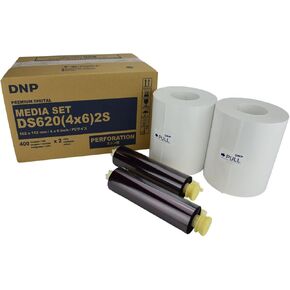 DNP 4x6" Dye Sub Media for DS620A Printer, 400 Prints Per Roll, 2 Piece