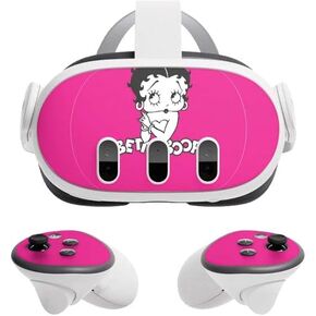 Skinit Decal Gaming Skin Compatible with Meta Quest 3 - Officially Licensed Betty Boop Pink Background Design