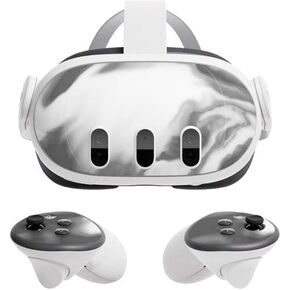 Skinit Decal Gaming Skin Compatible with Meta Quest 3 - Officially Licensed Grey Marble Ink Design