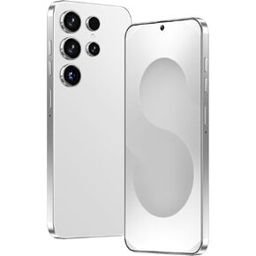 X25+ Unlocked Cell Phones, 6+128GB Smartphone, Android 13.0, Long Battery Life 6000mAh, 6.53" HD Screen with 128GB Memory Card, Face ID/Dual SIM/5G/GPS/US Version (Milk White)
