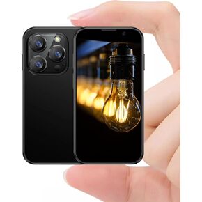 Echoamo Mini Phone for Kids Unlocked Smartphone 3.0" HD Touch Screen Mini Android Phone 2G+16G Quad Core Dual Sim Small Mobile Phones for Student Face ID Best Gift for Kids - Black