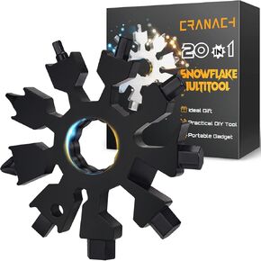 Stocking Stuffers for Men Snowflake Multitools - 20 in 1 Multi Tool Christmas Gifts for Men Women Adults Teens, Unique Ideas Gadgets Gifts for Dad, Pocket Size Mini Portable Screwdriver Bottle Opener