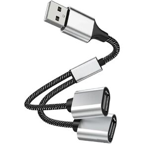 USB Splitter 1 to 4 Multi-Interface High-Speed Expansion, Aluminum AlloyMaterial Compatible with Multi-Device Printers/lLaptops/Flash Drives, etc（9.8in）