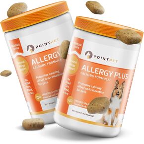 تركيبة مهدئة للكلاب من بوينت بيت اليرجي بلس - تدعم الحساسية الموسمية وتساعد على الحفاظ على مستويات الهيستامين الطبيعية - تركيبة ممتازة 13 في 1 مع اللبأ والبروميلين والبابونج in Kuwait