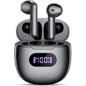 Wireless Earbuds, V5.3 Bluetooth Headphones, 48H Playtime LED Power Display USB-C Fast Charging Case, HiFi Stereo Deep Base Earphones IPX7 Waterproof Ear Buds with Built-in Mic for Workout/Home/Office