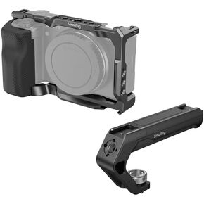 SMALLRIG ZV-E10 Cage with Silicone Handle and Lightweight Top Handle with 3/8"-16 Locating Pins for ARRI