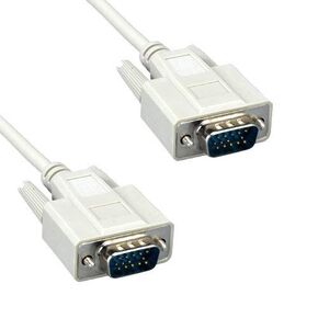 KENTEK 3 Feet FT Standard VGA HD15 Male to Male M/M Video Cable Cord 28 AWG Molded for PC MAC TV Monitor Legacy Equipment 14C 14 Pin Gray