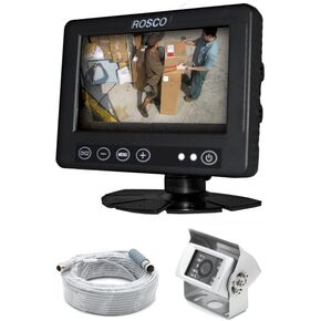Rosco STSK5465 Safe-T-Scope® Camera Camera System-5 "شاشة LCD ملونة ، وكاميرا مقاومة للطقس ، 120 درجة ، الرؤية الليلية ، الصوت ، تسخير 65 '| يناسب المركبات التجارية ، الحافلات ، RVS